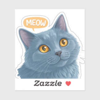 Cute Chartreux Cat Face Sticker” | Adorable Plush