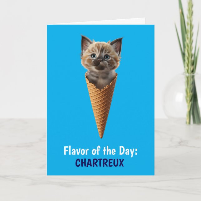 Cute Chartreux Cone Greeting Card (Front)