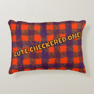CUTE CHECKERED ONE! DECORATIVE CUSHION