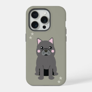 Cute Cheeks Gray French Bulldog iPhone 15 Pro Case