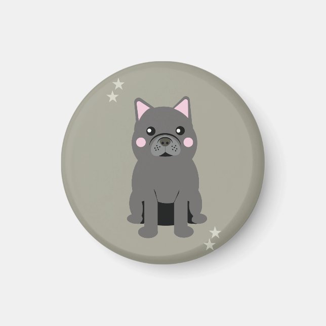 Cute Cheeks Grey French Bulldog Magnet (Front)