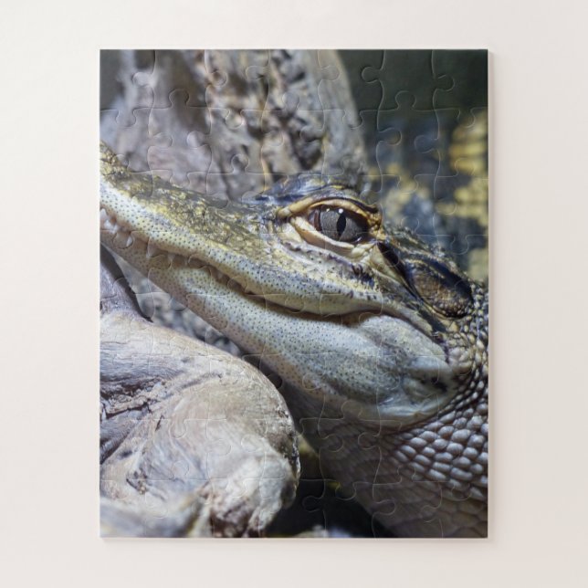 Cute Cheeky Baby Crocodile Smiling Jigsaw Puzzle (Vertical)