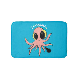 Cute, cheeky baby octopus cartoon bath mat