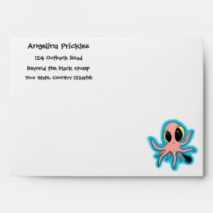 Cute, cheeky baby octopus cartoon envelope