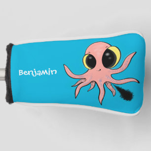 Cute, cheeky baby octopus cartoon golf head cover