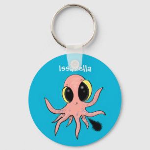 Cute, cheeky baby octopus cartoon key ring