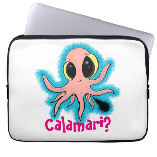 Cute, cheeky baby octopus cartoon laptop sleeve