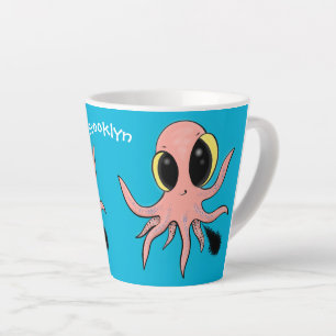 Cute, cheeky baby octopus cartoon latte mug