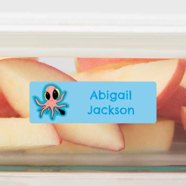 Cute, cheeky baby octopus cartoon personalised  (Affixed)