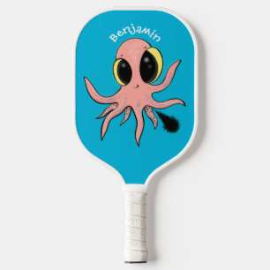 Cute, cheeky baby octopus cartoon  pickleball paddle