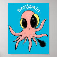 Cute, cheeky baby octopus cartoon