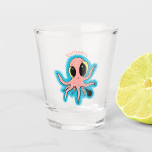 Cute, cheeky baby octopus cartoon  shot glass