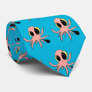 Cute, cheeky baby octopus cartoon tie