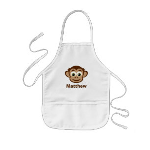 Cute cheeky monkey cartoon custom kid's apron