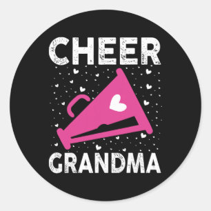 Cute Cheer Grandma - Proud Cheerleading Grandmothe Classic Round Sticker