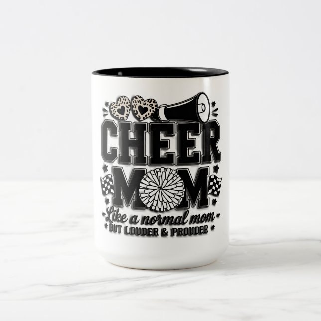 Cute Cheer Mom Two-Tone Coffee Mug (Center)