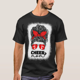 Cute Cheer Mum For Women Cheerleader Mum Red Messy T-Shirt