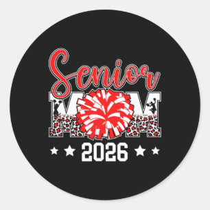 Cute Cheer Senior Mum 2026 Cheerleading Senior Mot Classic Round Sticker