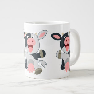 Cute Cheerful Cartoon Cow Large Coffee Mug