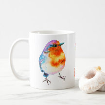 Cute Cheerful Christmas Robin Merry and Bright