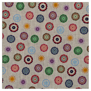 Cute Cheerful Colourful Boho Christmas Pattern Fabric