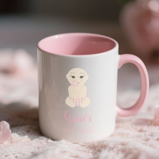 Cute Cheerful Funny Pink Baby Girl Design Mug (Cute Cheerful Funny Pink Baby Girl Design Mug)