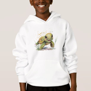 Cute Cheerful Tortoise Boy's Pullover Hoodie