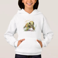 Cute Cheerful Tortoise Girl's Pullover Hoodie
