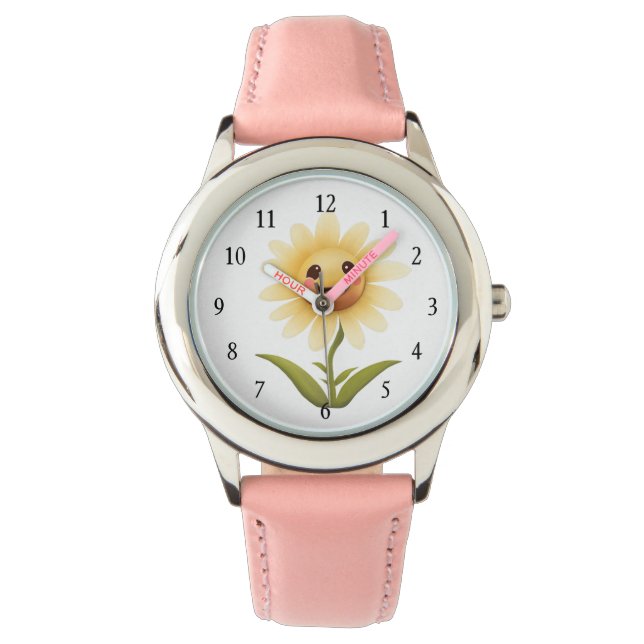 Cute Cheerful Yellow Flower Watch (Front)