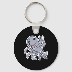 cute cheering octopus key ring