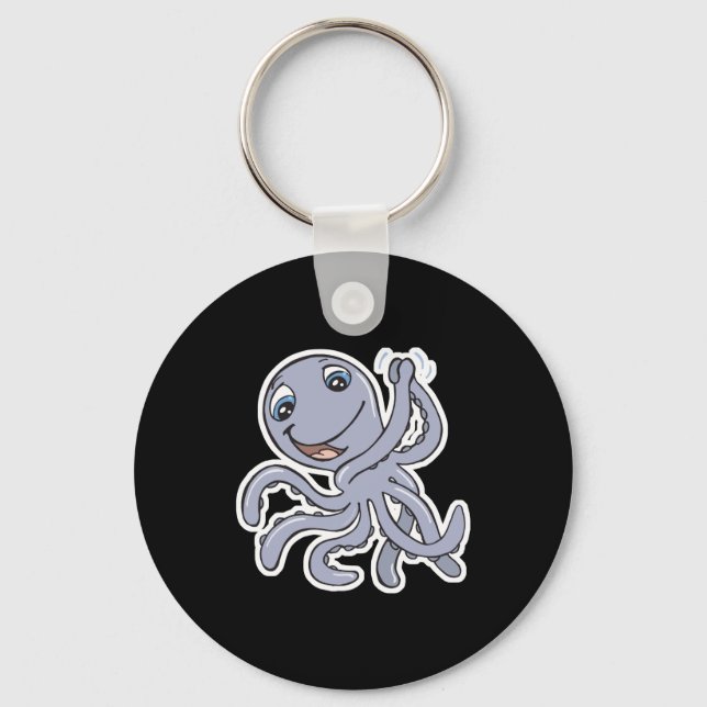 cute cheering octopus key ring (Front)