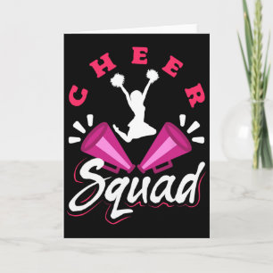 Cute Cheerleader Art Women Girls Cheer Squad Cheer Card