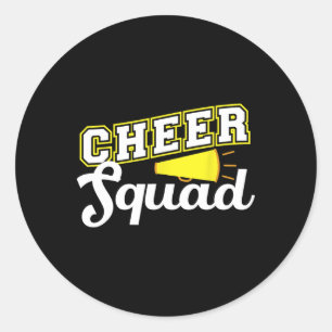 Cute Cheerleader Art Women Girls Cheer Squad Cheer Classic Round Sticker