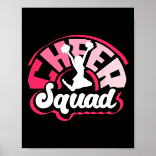 Cute Cheerleader Art Women Girls Cheer Squad Cheer Poster