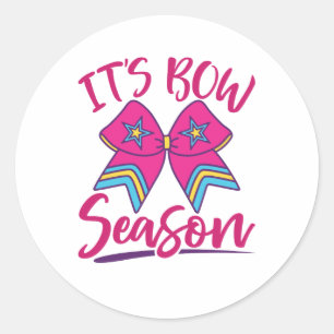 Cute Cheerleader Coquette Bow Cheer Season Classic Round Sticker