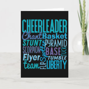 Cute Cheerleader Gift, Blue Cheer Moves Cheerleadi Card
