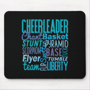 Cute Cheerleader Gift, Blue Cheer Moves Cheerleadi Mouse Pad