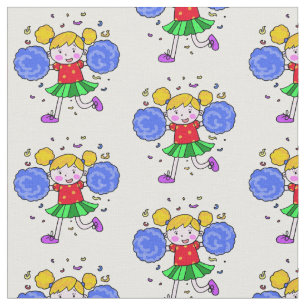 cute cheerleader girl fabric
