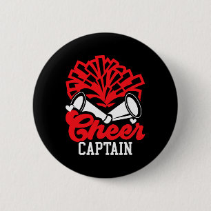 Cute Cheerleading Captain Cheer Captain ,  6 Cm Round Badge