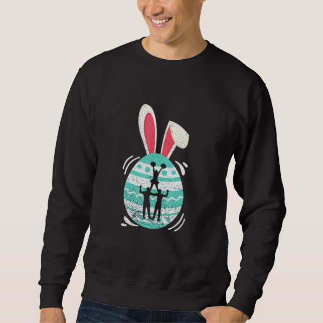 Cute Cheerleading  Easter Eggs Bunny Costume Easte Sweatshirt (Front)