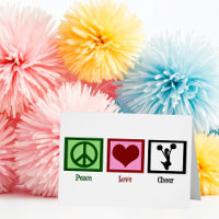 Cute Cheerleading Peace Love Cheer Card