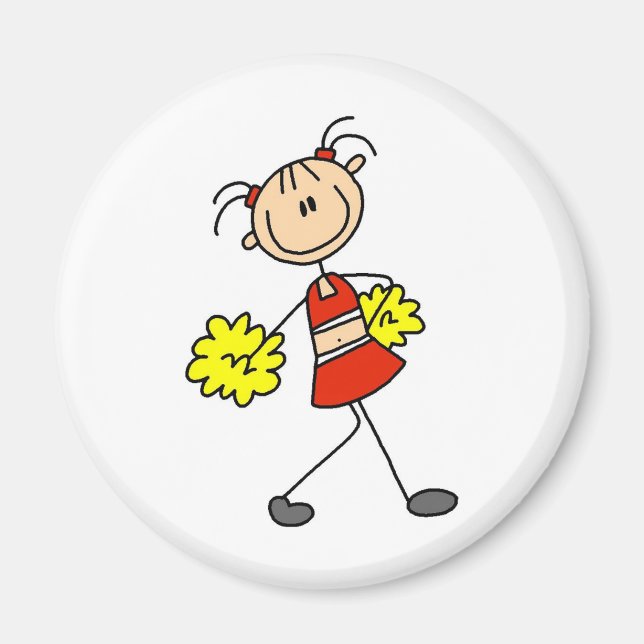 Cute Cheerleading Stick Figure Magnet (Front)