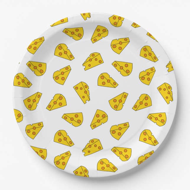 Cute Cheese Pattern Paper Plate (Front)