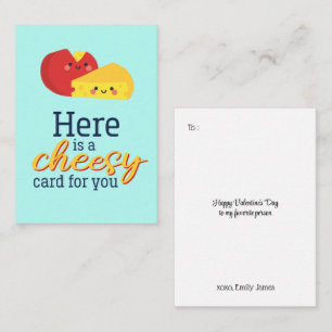 Cute Cheese Pun Funny Kids Valentine's Day Cheesy Card