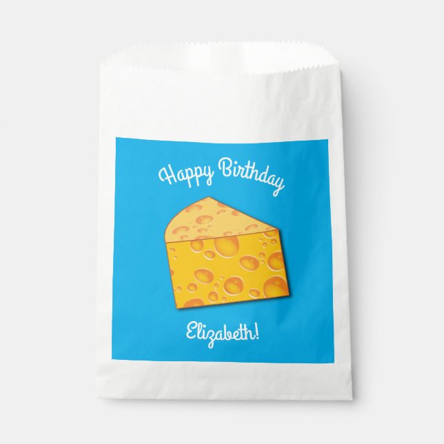 Cute Cheese Wedge Kids 1st Birthday Party Favour Bag (Front)