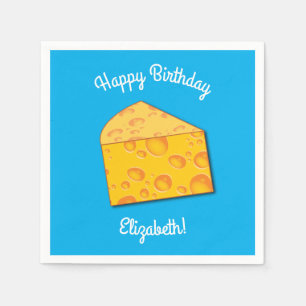 Cute Cheese Wedge Kids 1st Birthday Party Napkin