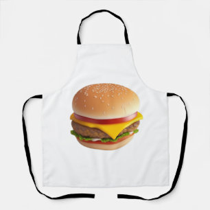 Cute Cheeseburger Cartoon Apron
