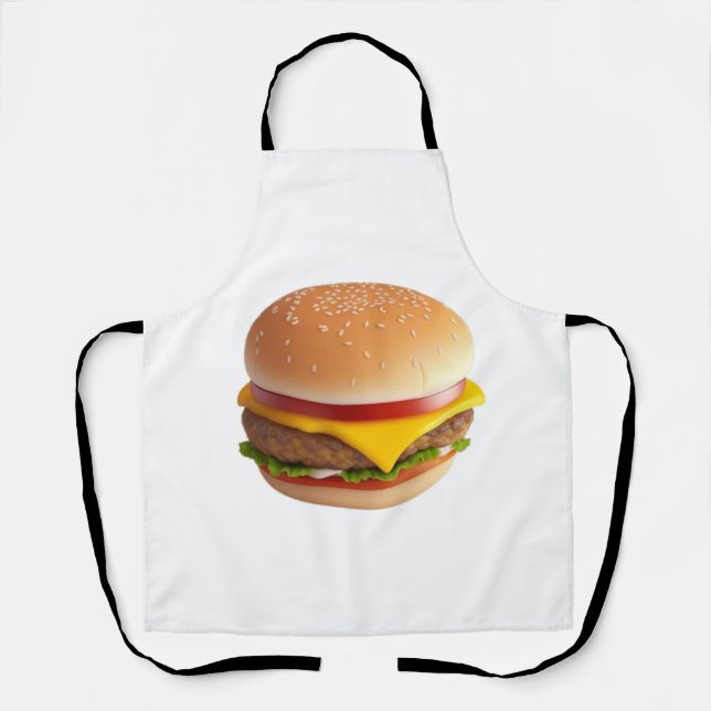 Cute Cheeseburger Cartoon Apron (Front)