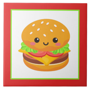Cute cheeseburger home business crafting  ceramic tile