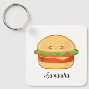 Cute Cheeseburger Key Ring